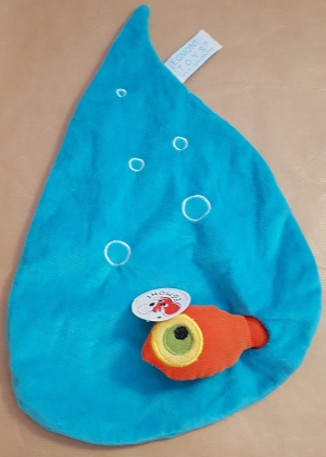 Grand doudou bleu poisson orange Egmont Toys, Marques diverses