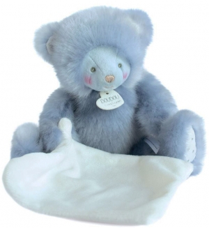 Peluche ours doudou Trop Mimi bleu DC3553 Doudou et compagnie