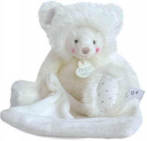Peluche ours doudou Trop Mimi blanc DC3555 Doudou et compagnie