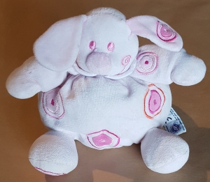 Peluche chien rose cercles MGM Dodo d'amour