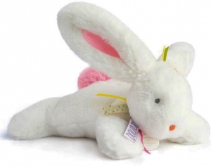 Peluche lapin blanc et rose Pâquerette DC3293 Doudou et compagnie