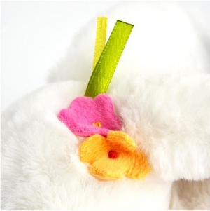 Peluche lapin blanc et rose Pâquerette DC3293 sos
