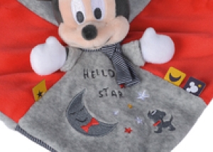 Doudou Mickey Hello Star rouge et gris sos