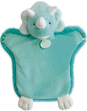 Marionnette dinosaure bleu vert DC3611 Doudou et compagnie