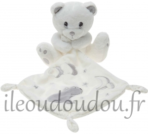 Doudou ours blanc et gris mouchoir Simba Toys (Dickie), Kiabi - Kitchoun