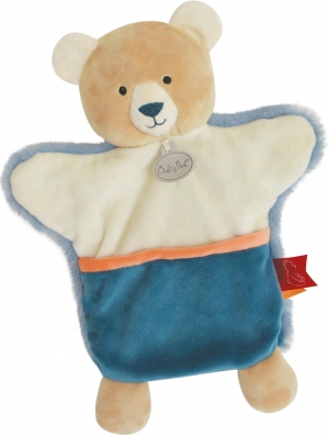 Marionnette ours bleu et blanc Douceur d'automne BN0548 Baby Nat