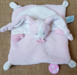 Doudou lapin rose et blanc Les Toudoux BN0271 Baby Nat