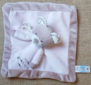 Doudou ours rose et marron carré Nicotoy, Simba Toys (Dickie)