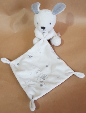 Peluche lapin blanc et gris mouchoir lune Nicotoy, Simba Toys (Dickie), Kiabi - Kitchoun
