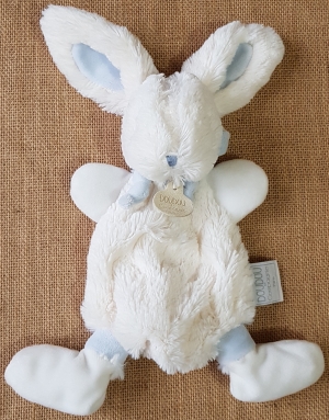 Doudou lapin Bonbon blanc et bleu DC2121 Doudou et compagnie