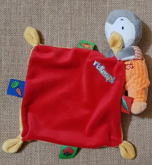 T'Choupi peluche orange tenant un mouchoir rouge et jaune Nicotoy, Simba Toys (Dickie), T'Choupi