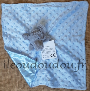 Doudou éléphant bleu ciel grumeaux Marques diverses