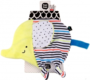 Doudou éléphant rayé noir et blanc Tuc Tuc