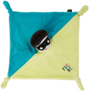 Doudou super héros vert et bleu Tuc Tuc