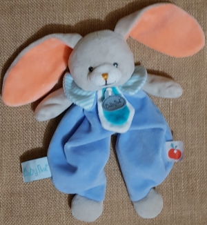 Doudou lapin bleu Pom BN0252 Baby Nat