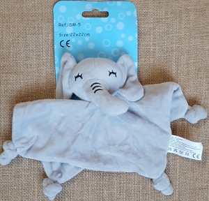 Doudou éléphant gris 4 noeuds Marques diverses