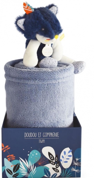 Loup Tiwipi couverture bleue  DC3648 Doudou et compagnie