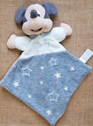 Doudou Mickey gris étoiles Disney Baby, Nicotoy, Simba Toys (Dickie)