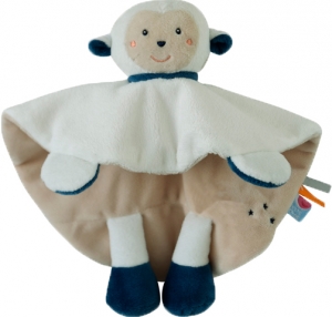 Doudou mouton blanc et beige Sucre d'Orge