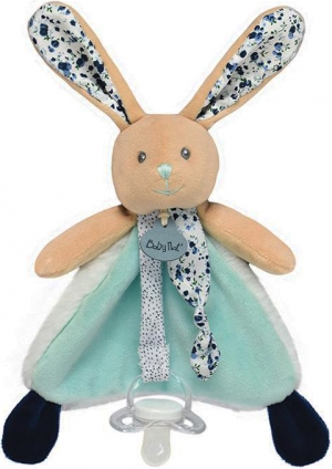 Doudou lapin Poupi marine attache tétine BN0606 Baby Nat