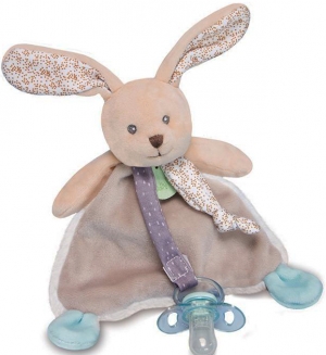 Doudou lapin Poupi nature attache tétine BN0602 Baby Nat