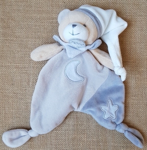 Doudou ours gris taupe luminescent étoile BN0138 Baby Nat