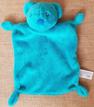 Doudou ours bleu turquoise foncé Simba Toys (Dickie), Nicotoy, Kiabi - Kitchoun