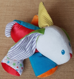 Peluche chien multicolore Playskool, Vintage