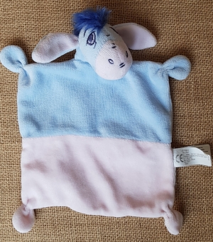 Doudou bourriquet rectangle rose et bleu Disney Baby, Nicotoy, Simba Toys (Dickie)