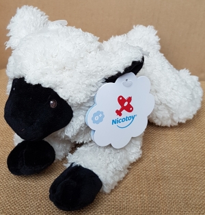 Agneau mouton peluche blanc crème et noir Nicotoy, Simba Toys (Dickie)