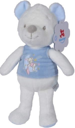 Peluche ours blanc tee-shirt bleu lune Nicotoy, Simba Toys (Dickie)