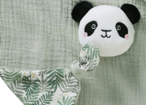 Doudou panda vert lange
