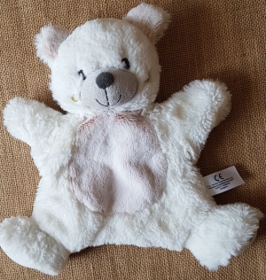 Doudou ours blanc et marron marionnette Simba Toys (Dickie), Kiabi - Kitchoun