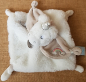 Doudou licorne gris taupe et blanc BN0335 Baby Nat