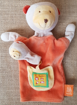 Marionnette singe les Loustics orange Moulin Roty