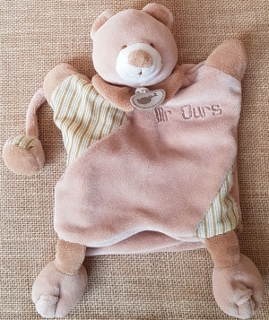 Doudou Mr Ours marionnette marron beige BN508 Baby Nat