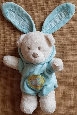 Peluche ours capuche lapin bleu Nicotoy, Simba Toys (Dickie)