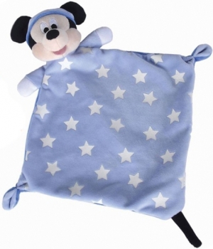 Doudou Mickey bleu étoiles qui brillent dans le noir Disney Baby, Simba Toys (Dickie)