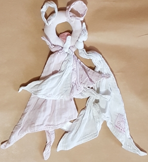 Doudou l'Ange poignée ours rose - DC2366 Doudou et compagnie