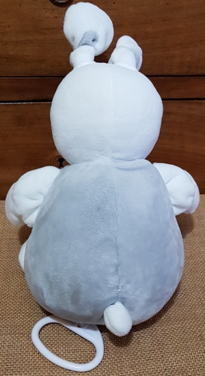 Peluche lapin musical gris et blanc