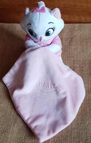 Doudou chat Marie blanc et rose luminescent Disney Baby, Nicotoy, Simba Toys (Dickie)