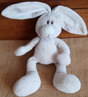 Doudou peluche lapin beige grandes oreilles Kimbaloo - La Halle