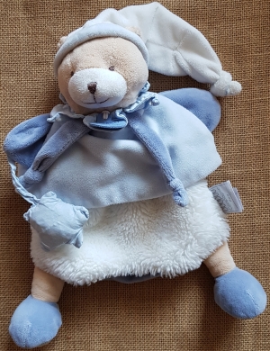 Marionnette ours bleu Petit Chou DC3081 Doudou et compagnie