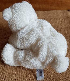 Doudou ours blanc marionnette sos