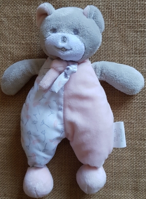 Peluche ours rose et gris Mustela Musti, Marques pharmacie