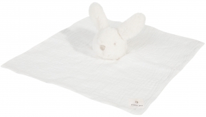 Doudou lapin blanc lange gaze Premiers jours Absorba