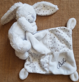 Doudou mouchoir lapin en velours pour bébé