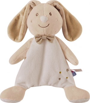 Doudou lapin marron et blanc Sucre d'Orge