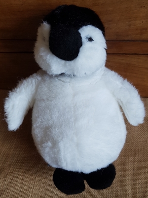 Peluche pingouin blanc et noir Nounours, Vintage