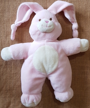 Peluche lapin rose et blanc Gipsy